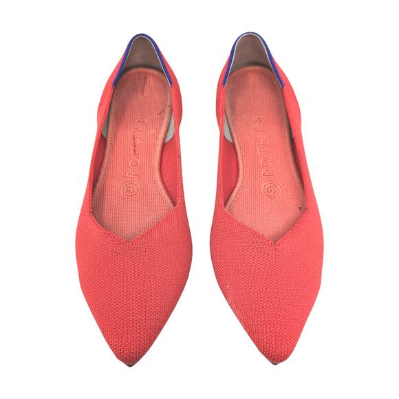 Rothy's The Point Bright Red Flats Size 8 - Picture 2 of 8
